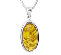Kette mit Anhänger OSTSEE-SCHMUCK "- Classic 24x12 mm - Silber 925/000 - Bernstein" Gr. 50, silber (silber 925, silberfarben, weiß), Schmuck_Sets, Damen, 50, Silber 925 (Sterlingsilber) (87770411-50) 