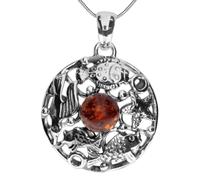 Kette mit Anhänger OSTSEE-SCHMUCK "Ostsee-Schmuck Kette mit Anhänger Fischland 34x24 mm" Gr. 60, silber, Halsketten, Damen, 60cm, Silber 925 (Sterlingsilber), L: 42 (32807305-60) silber