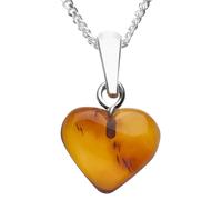 Kette mit Anhänger OSTSEE-SCHMUCK "Ostsee-Schmuck Kette mit Anhänger Herz 11 mm" Gr. 40, silber, Halsketten, Damen, 40cm, Silber 925 (Sterlingsilber), L: 40 (63897948-40) silber