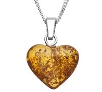 Kette mit Anhänger OSTSEE-SCHMUCK "- Herz 16 mm - Silber 925/000 - Bernstein" Gr. 40, silber (silber 925, silberfarben, weiß), Schmuck_Sets, Damen, 40, Silber 925 (Sterlingsilber) (87726666-40) silber