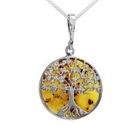 Kette mit Anhänger OSTSEE-SCHMUCK "Ostsee-Schmuck Kette mit Anhänger Lebensbaum 21 mm" Gr. 45, silber, Halsketten, Damen, 45cm, Silber 925 (Sterlingsilber), L: 42 (61184643-45) silber