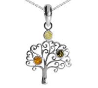 Kette mit Anhänger OSTSEE-SCHMUCK "- Lebensbaum - Silber 925/000 - Bernstein" Gr. 45, silber (silber 925, silberfarben, weiß), Schmuck_Sets, Damen, 45, Silber 925 (Sterlingsilber) (28823315-45) silber