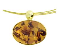 Kette mit Anhänger OSTSEE-SCHMUCK "Ostsee-Schmuck Halsreif mit Anhänger Gleiter-Classic 18x13 mm" Gr. 45, gold, Halsketten, Damen, 45cm, Gelbgold 333, L: 42 (76427209-45) gold