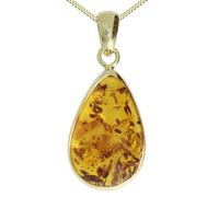 Kette mit Anhänger OSTSEE-SCHMUCK "Ostsee-Schmuck Kette mit Anhänger Classic Tropfen 21 x 14 mm" Gr. 45, gold, Halsketten, Damen, 45cm, Silber 925 (Sterlingsilber), L: 42 (34646310-45) gold