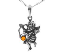 Kette mit Anhänger OSTSEE-SCHMUCK "Ostsee-Schmuck Kette mit Anhänger Engel Amor" Gr. 42, silber, Halsketten, Damen, 42cm, Silber 925 (Sterlingsilber), L: 42 (74438839-42) silber