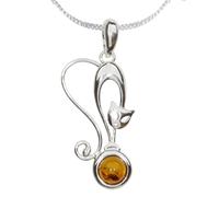 Kette mit Anhänger OSTSEE-SCHMUCK "Ostsee-Schmuck Kette mit Anhänger Katze Kette mit Anhänger Katze" Gr. 60, silber, Halsketten, Damen, 60cm, Silber 925 (Sterlingsilber), L: 42 (68711557-60) silber