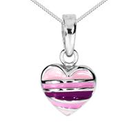 Kette mit Anhänger OSTSEE-SCHMUCK "Ostsee-Schmuck Kette mit Anhänger kleines Herz" Gr. 45, rosa, Halsketten, Damen, 45cm, Silber 925 (Sterlingsilber), L: 40 (48173540-45) rosa