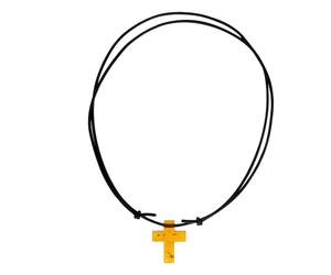 Kette mit Anhänger OSTSEE-SCHMUCK "Ostsee-Schmuck Kette mit Anhänger Kreuz 25x20 mm - Lederband", braun, Halsketten, Damen, variabel, Bernstein, L: 38 45 50 60 70 (63425643-0) braun