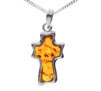 Kette mit Anhänger OSTSEE-SCHMUCK "Ostsee-Schmuck Kette mit Anhänger Kreuz Kette mit Anhänger Kreuz" Gr. 60, silber, Halsketten, Damen, 60cm, Silber 925 (Sterlingsilber), L: 42 (13461766-60) silber