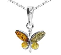 Kette mit Anhänger OSTSEE-SCHMUCK "Ostsee-Schmuck Kette mit Anhänger Schmetterling", silber, Halsketten, Damen, 36 bis 38cm, Silber 925 (Sterlingsilber), L: 36 38 (75397111-0) silber