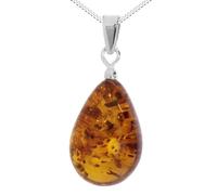 Kette mit Anhänger OSTSEE-SCHMUCK "Ostsee-Schmuck Kette mit Anhänger Tropfen ca. 17 mm lang" Gr. 42, silber (silberfarben), Halsketten, Damen, 42cm, Silber 925 (Sterlingsilber), L: 42cm (10669311-42)