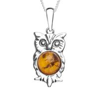 Kette mit Anhänger OSTSEE-SCHMUCK "Ostsee-Schmuck Kette mit Anhänger Uhu Kette mit Anhänger Uhu" Gr. 42, silber (weiß, neutral), Halsketten, Damen, 42cm, Silber 925 (Sterlingsilber), L: 42, Kette mit