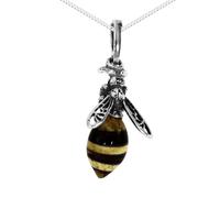 Kette mit Anhänger OSTSEE-SCHMUCK "Ostsee-Schmuck Kette mit Anhänger Wespe 18 mm" Gr. 42, silber, Halsketten, Damen, 42cm, Silber 925 (Sterlingsilber), L: 42 (65542960-42) silber