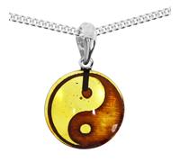 Kette mit Anhänger OSTSEE-SCHMUCK "Ostsee-Schmuck Kette mit Anhänger Yin-Yang" Gr. 45, silber, Halsketten, Damen, 45cm, Silber 925 (Sterlingsilber), L: 40 (86847810-45) silber