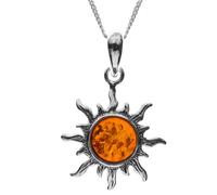 Kette mit Anhänger OSTSEE-SCHMUCK "Ostsee-Schmuck Kette mit Anhänger Sonne 20 mm" Gr. 60, silber, Halsketten, Damen, 60cm, Silber 925 (Sterlingsilber), L: 42 (59577960-60) silber