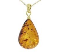 Kette mit Anhänger OSTSEE-SCHMUCK "Ostsee-Schmuck Kette mit Anhänger Tropfen ca. 22 mm lang" Gr. 42, gold, Halsketten, Damen, 42cm, Silber 925 (Sterlingsilber), L: 42 (90222420-42) gold