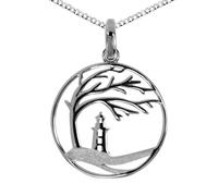 Kette mit Anhänger OSTSEE-SCHMUCK "Ostsee-Schmuck Kette mit Anhänger Windflüchter 23 mm" Gr. 50, silber, Halsketten, Damen, 50cm, Silber 925 (Sterlingsilber), L: 42 (34161004-50) silber