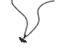 Kette mit Anhänger POLICE "Batarang Batman", schwarz, Halsketten, Herren, Edelstahl, L: 55 B: 3mm, B:3mm (16941326-0) schwarz