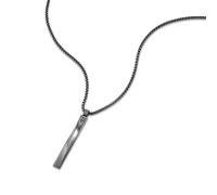 Kette mit Anhänger POLICE "Contorto", gunfarben, schwarz, Halsketten, Herren, Edelstahl, L: 55 B: 2mm, B:2mm (27981812-0) gunfarben, schwarz