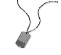 Kette mit Anhänger POLICE "Identity Dog Tag", schwarz (gunfarben), Halsketten, Herren, Edelstahl, L: 55 B: 2,5mm, B:2,5mm (94798512-0) gunfarben