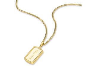 Kette mit Anhänger POLICE "Taper", gelbgoldfarben, Halsketten, Herren, Edelstahl, L: 55 B: 1,5mm, B:1,5mm (81009906-0) gelbgoldfarben