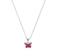Kette mit Anhänger PRINZESSIN LILLIFEE "Schmetterling", bunt (silberfarben, weiß, rosa, pink), Halsketten, Mädchen, Silber 925 (Sterlingsilber), L: 38 B: 1,3mm, mit Preciosa Crystal, B:1,3mm (30534800