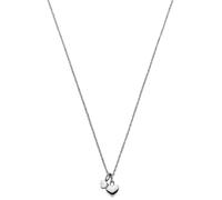 Kette mit Anhänger PURELEI "Schmuck Geschenk Anhänger Herz und Solitär", silber (edelstahlfarben, kristallweiß), Halsketten, Damen, Edelstahl, L: 55, Kette mit Anhänger, mit Zirkonia (synth.) (6247733