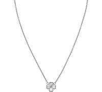 Kette mit Anhänger PURELEI "Schmuck Geschenk Cuore Kleeblatt, 22421-Necklace-Cuore", silber (edelstahlfarben, kristallweiß), Halsketten, Damen, Edelstahl, L: 45cm, mit Zirkonia (synth.) (79975941-0) e