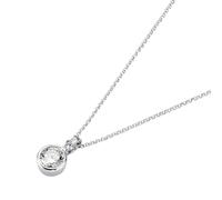 Kette mit Anhänger "rundem Zirkonia Anhänger, Silber 925", silber, GIORGIO MARTELLO MILANO, Halsketten, Damen, 43cm, Silber 925 (Sterlingsilber) (73552957-0) silber