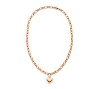 s.Oliver Halskette Chunky Heart SOJ-0081-N-55 – polierter Edelstahl, IP Roségold, 55 cm, wasserfest