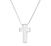 Kette mit Anhänger S.OLIVER JUNIOR "Halskette Kreuz", silber (edelstahlfarben), Halsketten, Jungen, Edelstahl, L: 43 (31257038-0) edelstahlfarben