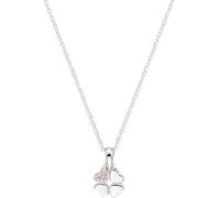s.Oliver Kette mit Anhänger 925 Sterling Silber Mädchen Kinder Halsschmuck, mit Zirkonia synth., 37+3 cm, Silber, Kleeblatt, Kommt in Schmuck Geschenk Box, 2037847