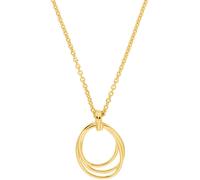 Kette mit Anhänger S.OLIVER "Kreise", gold (gelbgoldfarben), Halsketten, Damen, Silber 925 (Sterlingsilber), L: 45 (16078820-0) gelbgoldfarben