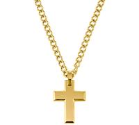 Kette mit Anhänger S.OLIVER "Kreuz", gold (gelbgoldfarben), Halsketten, Herren, Edelstahl, L: 50 (62703469-0) gelbgoldfarben