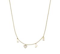 s.Oliver Necklace - Elegante Halskette aus poliertem Edelstahl - IP Gold - Rolokette 47 cm - wasserfest & hautfreundlich
