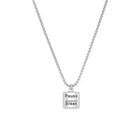 Kette mit Anhänger S.OLIVER "Pause/Break", silber (edelstahlfarben), Halsketten, Jungen, Edelstahl, L: 43 B: 1,9mm, B:1,9mm (79382640-0) edelstahlfarben