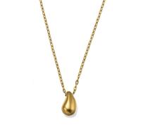 Kette mit Anhänger "Schmuck Geschenk Edelstahl Halsschmuck Halskette Tropfen", gelbgoldfarben, ANISTON JEWELRY & WATCHES, Halsketten, Damen, Edelstahl, L: 45 B: 2mm, Made in Germany, B:2mm (84223739-0