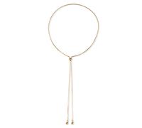 Kette mit Anhänger "Schmuck Geschenk Edelstahl Halsschmuck Halskette Y-Kette Kugeln", gelbgoldfarben, ANISTON JEWELRY & WATCHES, Halsketten, Damen, Edelstahl, L: 90 B: 1mm, Made in Germany, B:1mm (398