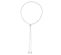 Kette mit Anhänger "Schmuck Geschenk Edelstahl Halsschmuck Halskette Y-Kette Kugeln", silberfarben, ANISTON JEWELRY & WATCHES, Halsketten, Damen, Edelstahl, L: 90 B: 1mm, Made in Germany, B:1mm (50775