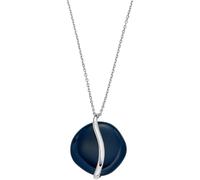 Kette mit Anhänger SKAGEN "Schmuck Geschenk Edelstahl Halskette SOFIE SEA GLASS", blau (edelstahlfarben, dunkelblau), Halsketten, Damen, Edelstahl, L: 50, glänzend, mit Glasstein (26743209-0) edelstah