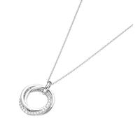 Kette mit Anhänger SMART JEWEL "3 Ringe verschlungen, Zirkoina Steine, Silber 925", weiß, Halsketten, Damen, 45cm, Silber 925 (Sterlingsilber) (10864853-0) weiß