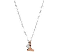 Kette mit Anhänger SMART JEWEL "Anhänger Flosse und Zirkonia, bicolor, Silber 925", rosa (silber, rosé vergoldet bicolor), Halsketten, Damen, 47cm, Silber 925 (Sterlingsilber) (85465610-0) silber, ros