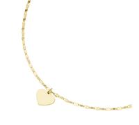 Smart Jewel Kette Herz-Anhänger an Fantasiekette, Silber 925, gold gold
