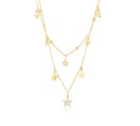 Kette mit Anhänger "Stella", Damen, Gr. onesize, Metall, gold (golden), COLLEZIONE ALESSANDRO, Basic, Halsketten, mit kleinen Glassteinen (95409216-0) golden