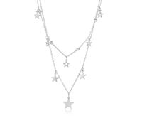 Kette mit Anhänger "Stella", Damen, Gr. onesize, Metall, silber (silbern), COLLEZIONE ALESSANDRO, Basic, Halsketten, mit kleinen Glassteinen (20653966-0) silbern