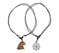 Kette mit Anhänger STEUER "Adler Steuerrad Textilband schwarz", bunt (mehrfarbig), Halsketten, Damen, 86cm, Synthetik, L: 86 B: 36mm, glitzernd, B:36mm (77119954-0) mehrfarbig