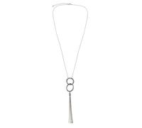 Kette mit Anhänger STEUER "Metall glanz Ringe Quaste", silber, Halsketten, Damen, 93,0cm, Metall, L: 93 B: 35mm, glänzend, B:35mm (72542967-0) silber