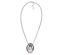 Kette mit Anhänger STEUER "Metall zweifarbig Glasstein grau", rosa (grau), Halsketten, Damen, 48,0cm, Metall, L: 100 (79507633-0) grau