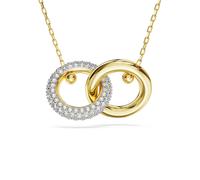 Kette mit Anhänger SWAROVSKI "DEXTERA INTERLINKED", gold (gelbgoldfarben, kristallweiß), Halsketten, Damen, Metall, L: 45 B: 27mm, mit Swarovski Kristall, B:27mm (53467250-0) gelbgoldfarben, kristallw