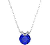 Kette mit Anhänger SWAROVSKI "Halskette Bella V", weiß (metallfarben, blau, kristallweiß), Halsketten, Damen, Metall, L: 43, mit Swarovski Kristall (38823661-0) metallfarben, blau, kristallweiß